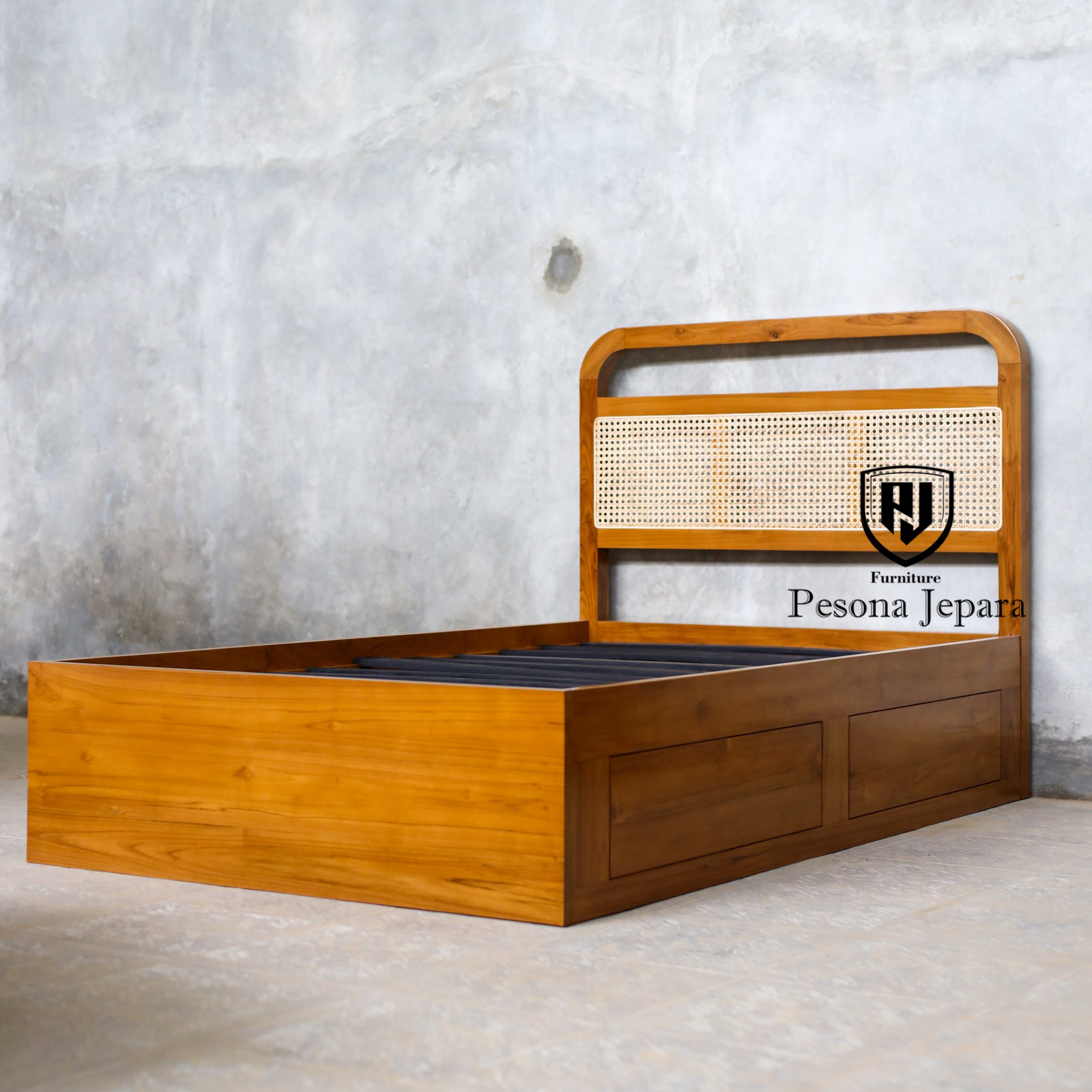 Dipan Retro Kombinasi Rotan - Gambar 2