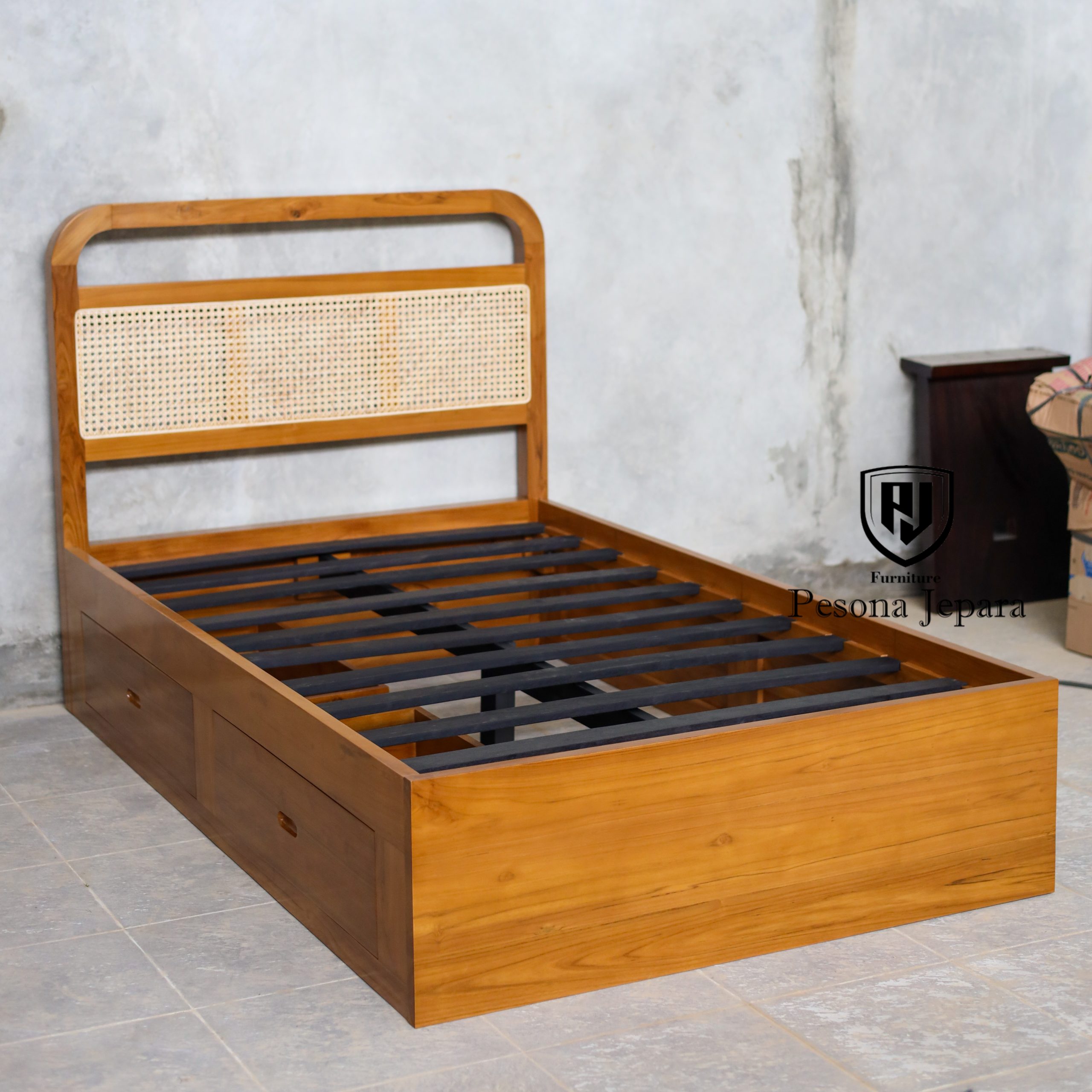 Dipan Retro Kombinasi Rotan - Gambar 3