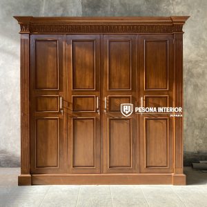 Almari Baju Jati 4 Pintu