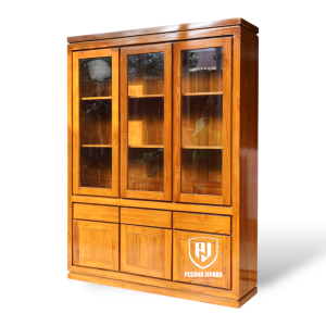 Almari Hias Kaca 3 Pintu