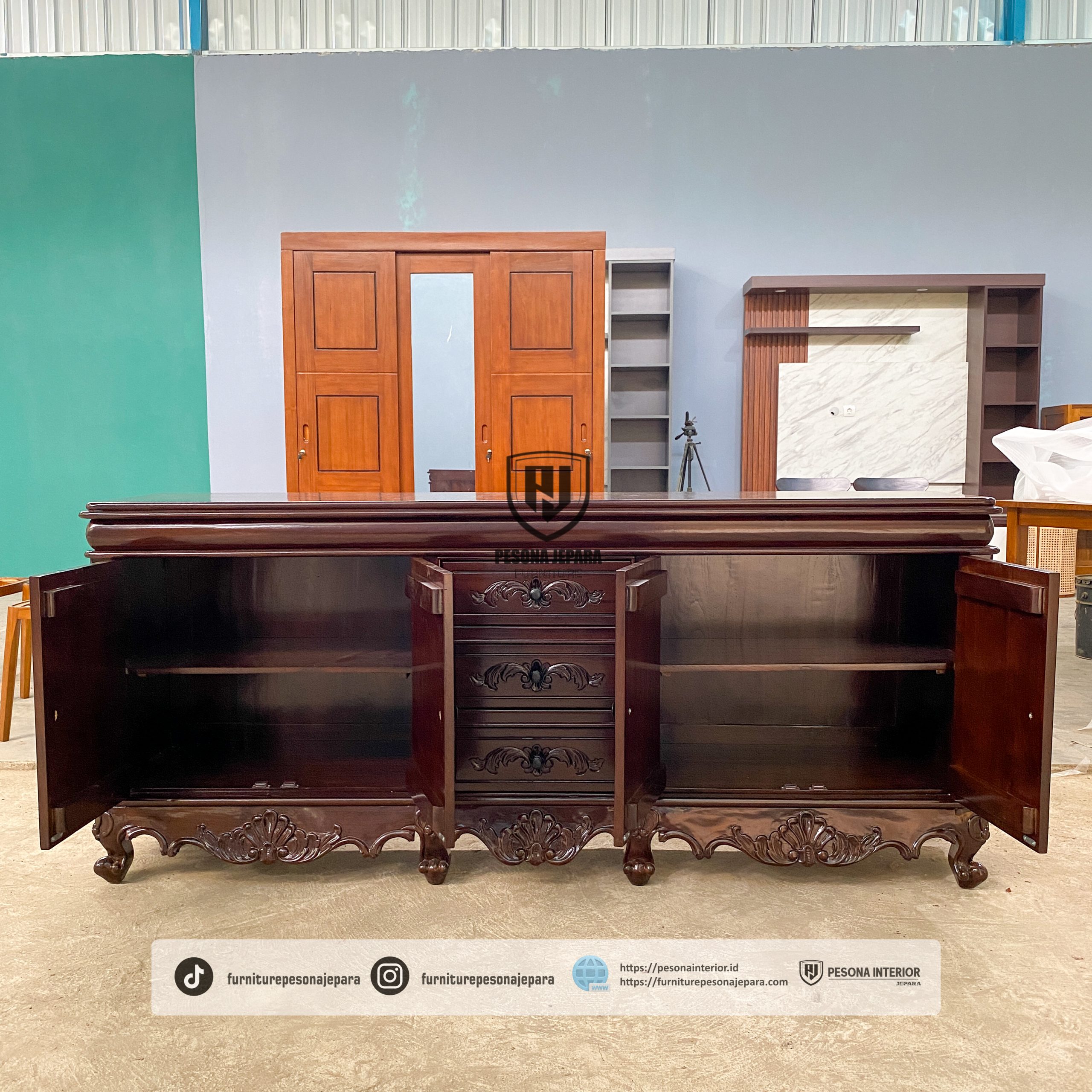 Bufet Credenza Ukiran - Gambar 3