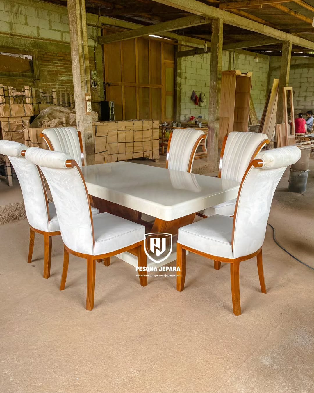 Set Kursi Makan Marmer - Gambar 3