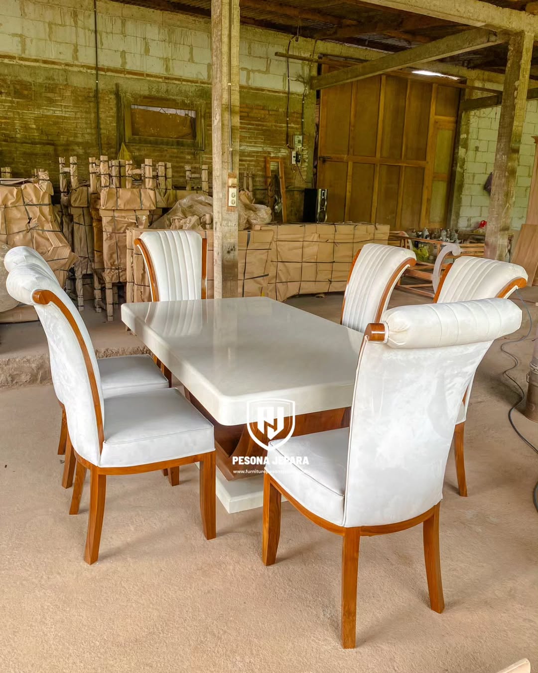 Set Kursi Makan Marmer - Gambar 4