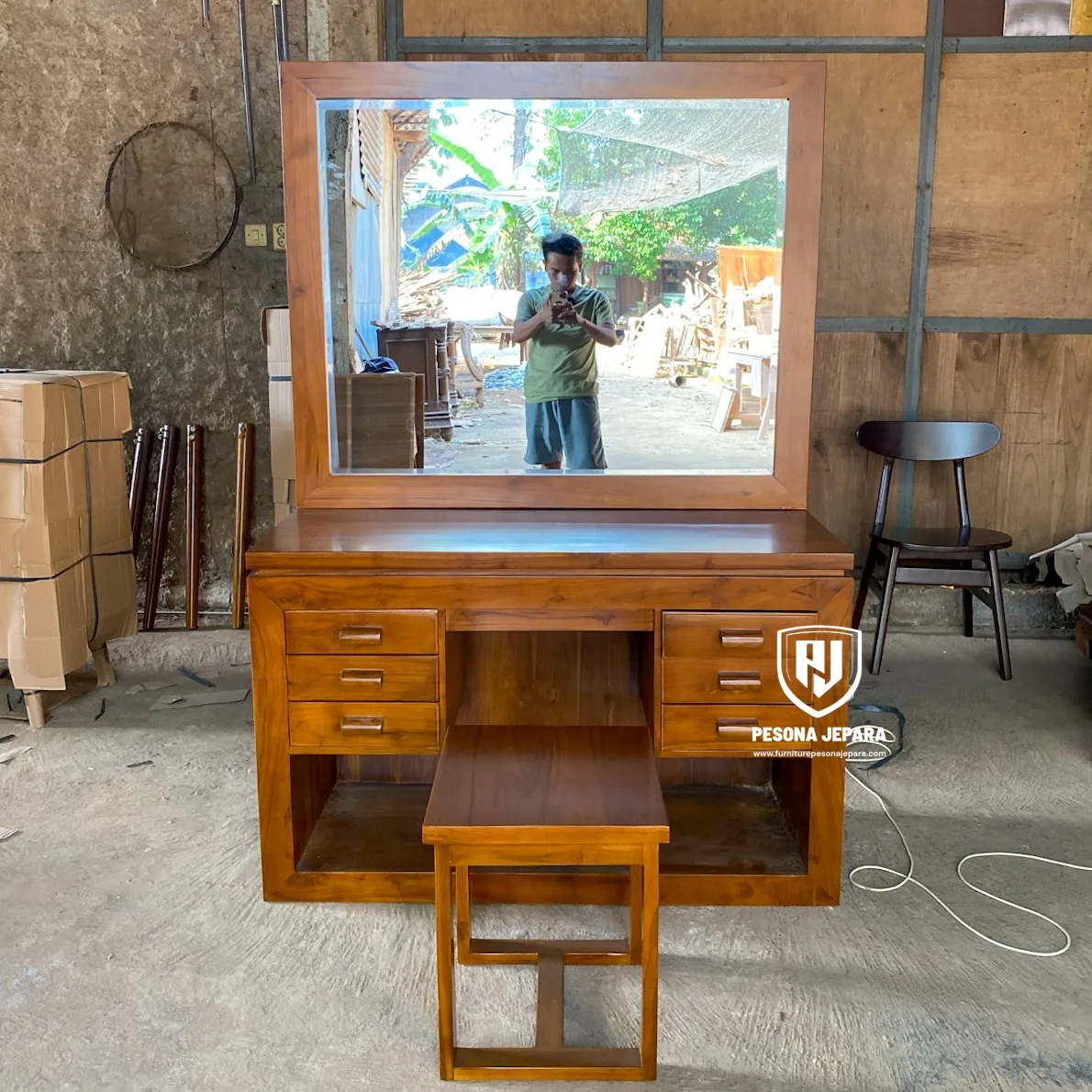 Meja Rias Minimalis Jati - Gambar 3