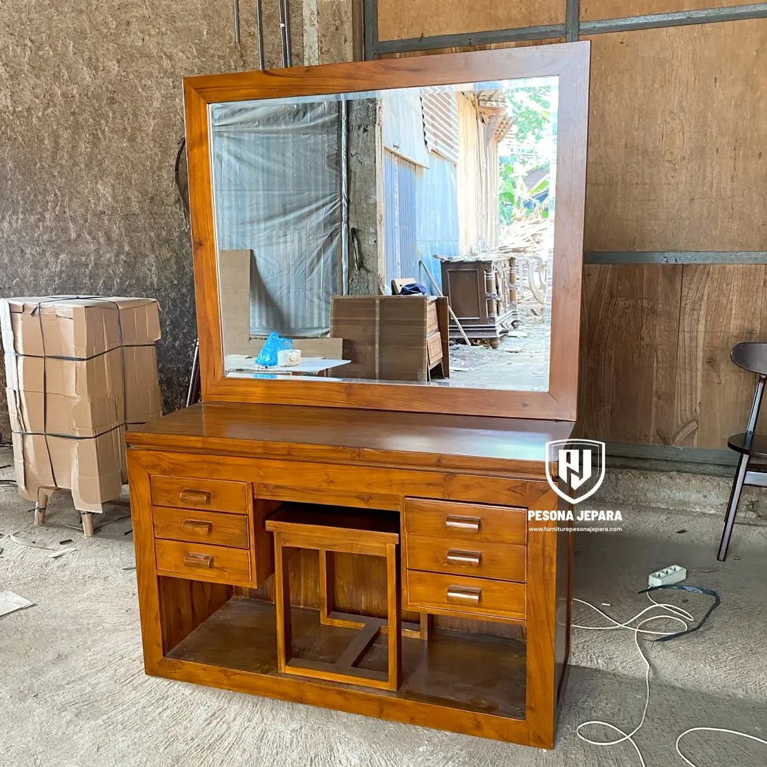Meja Rias Minimalis Jati - Gambar 4
