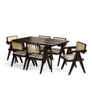 Kursi Makan Chusion Jok Busa Kombinasi Rotan