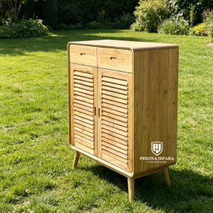 Lemari Kabinet Jati Minimalis Pintu Jalusi