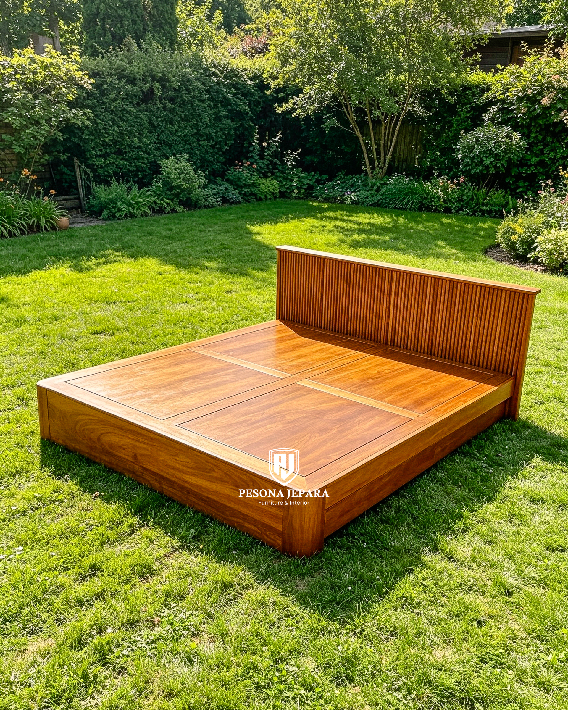 Dipan Kayu Jati Minimalis Sorong (Trundle Bed) - Gambar 2