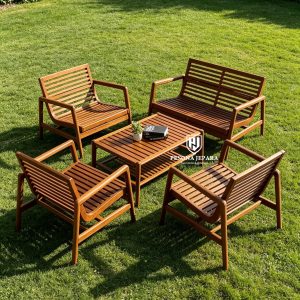 Set Kursi Tamu Outdoor Lounge Jati Minimalis