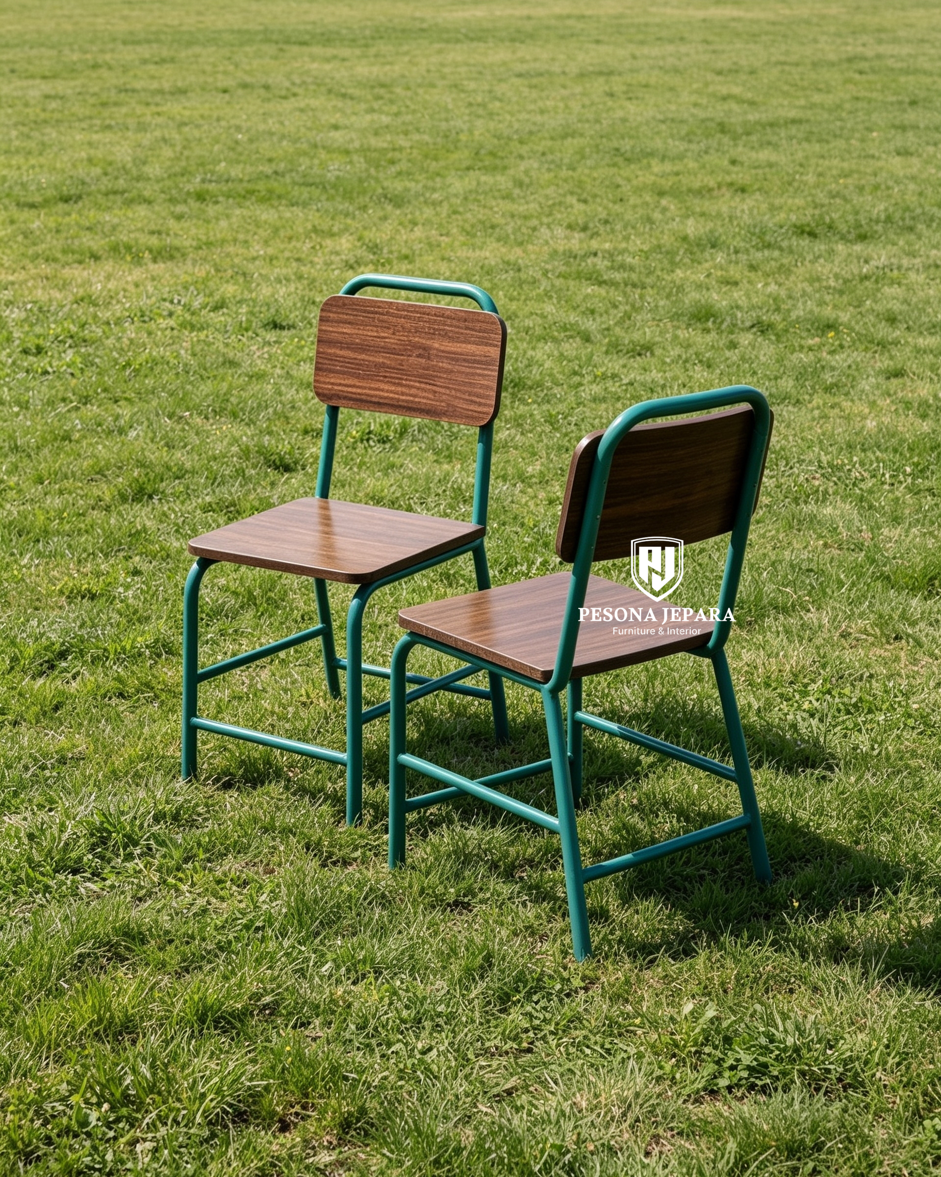 Set Kursi Makan / Cafe Minimalis Industrial Rangka Hijau