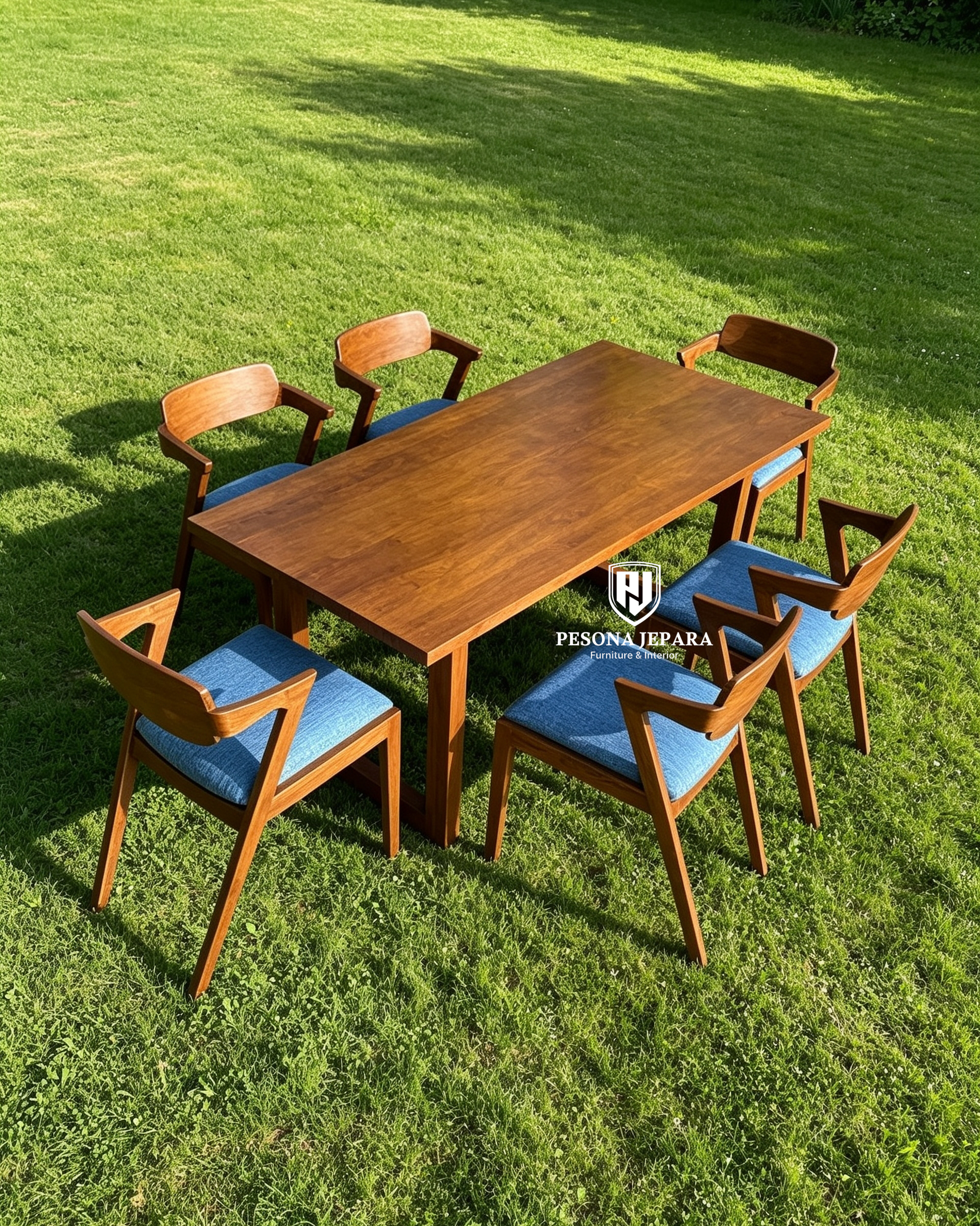 Set Meja Makan Jati Minimalis Modern 6 Kursi - Gambar 2