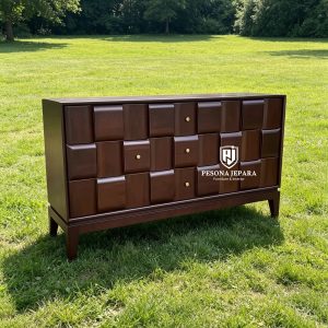 Credenza / Dresser Kayu Jati Motif Anyaman 3D