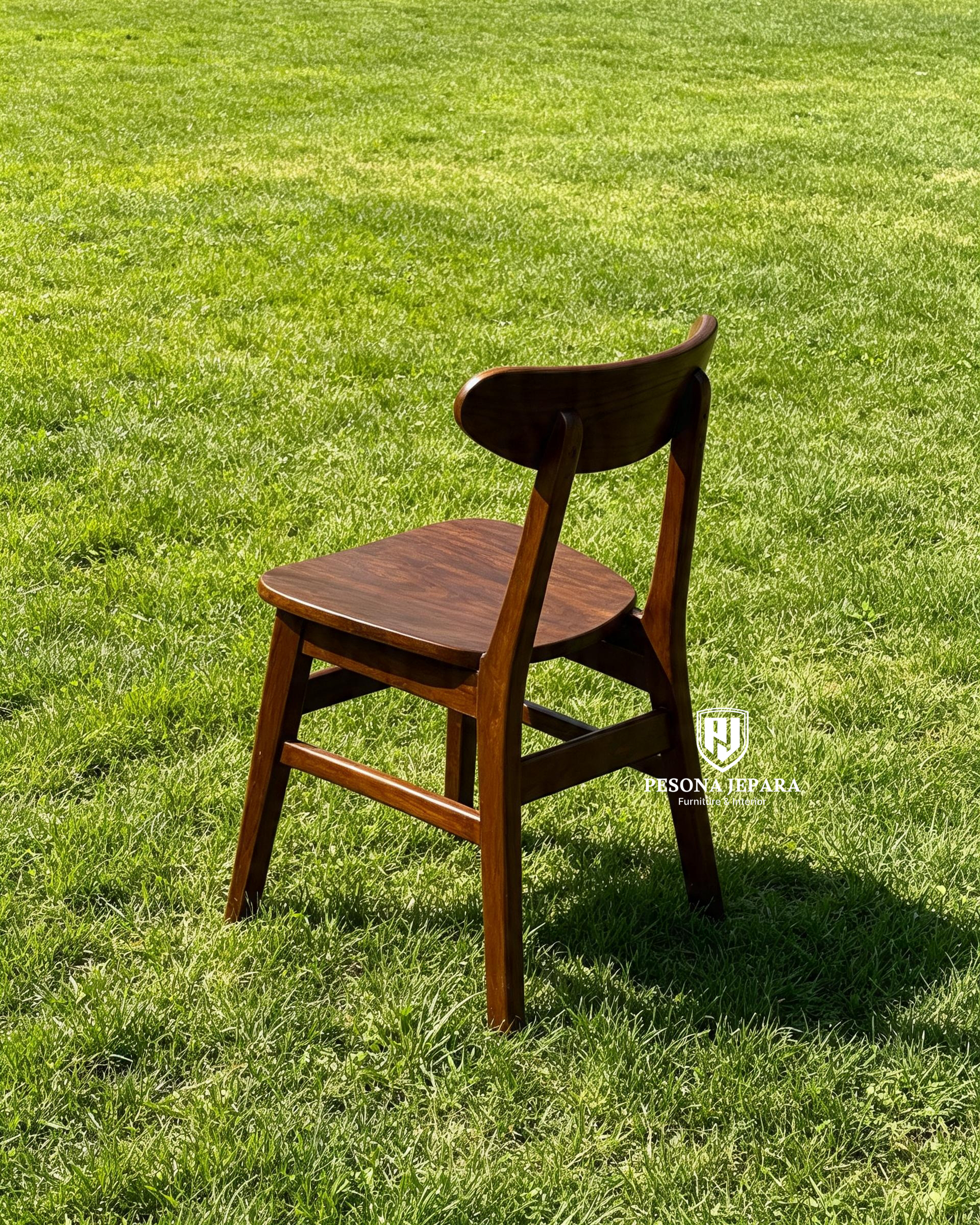Kursi Makan Kayu Jati Mid-Century Modern - Gambar 2
