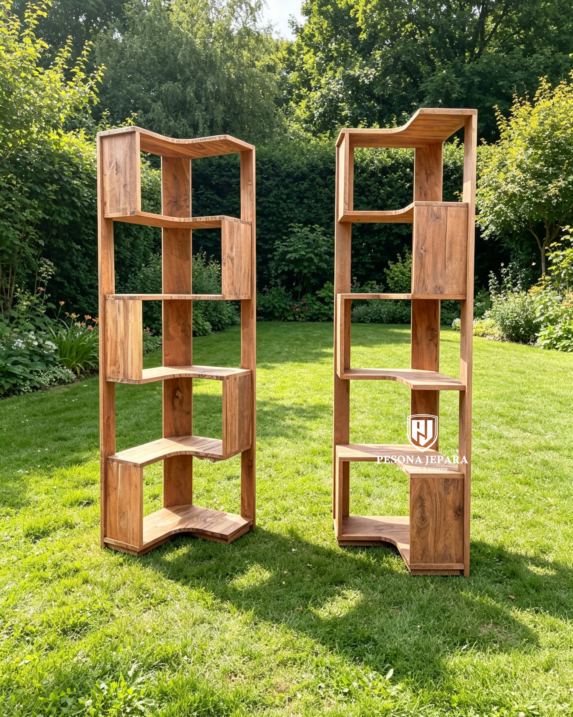 Produk: Rak Buku & Partisi Kayu Jati Minimalis Modern - Gambar 3