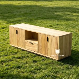 Buffet TV / Meja TV Minimalis Kayu Jati Natural