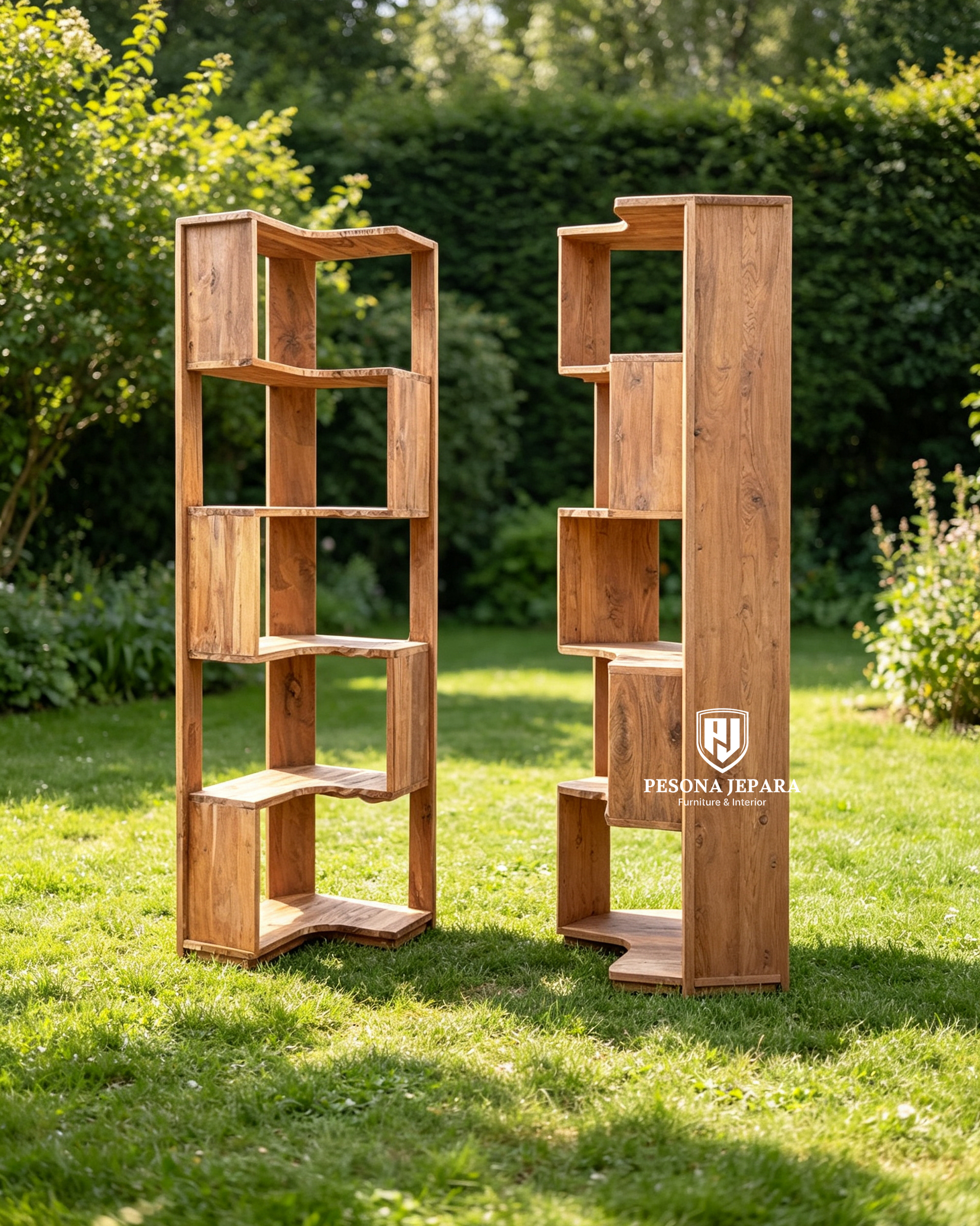 Produk: Rak Buku & Partisi Kayu Jati Minimalis Modern - Gambar 2