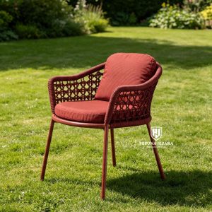 Kursi Santai Outdoor Anyaman Tali Modern