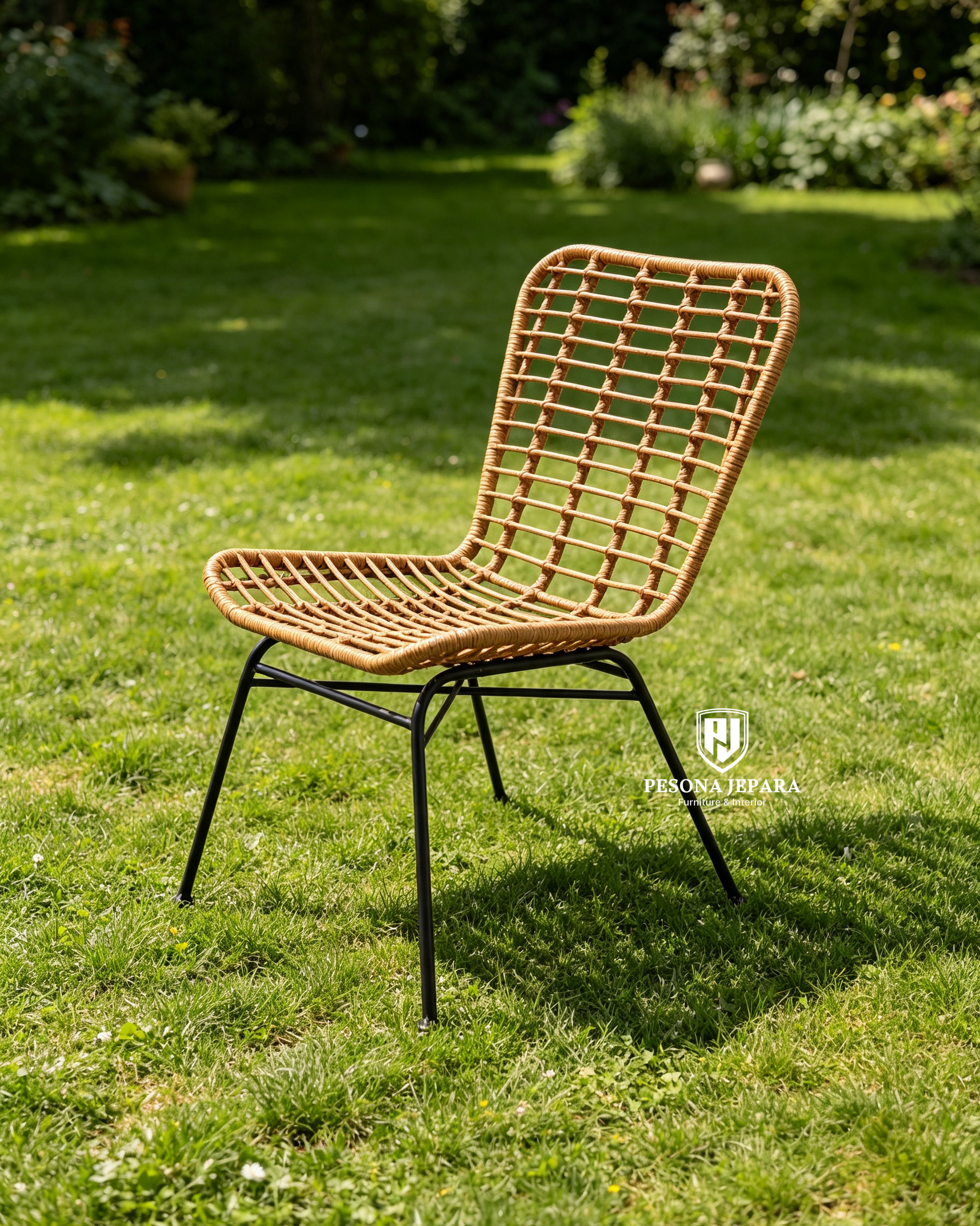 Kursi Anyaman Rotan Minimalis Rangka Besi (Outdoor / Indoor) - Gambar 2