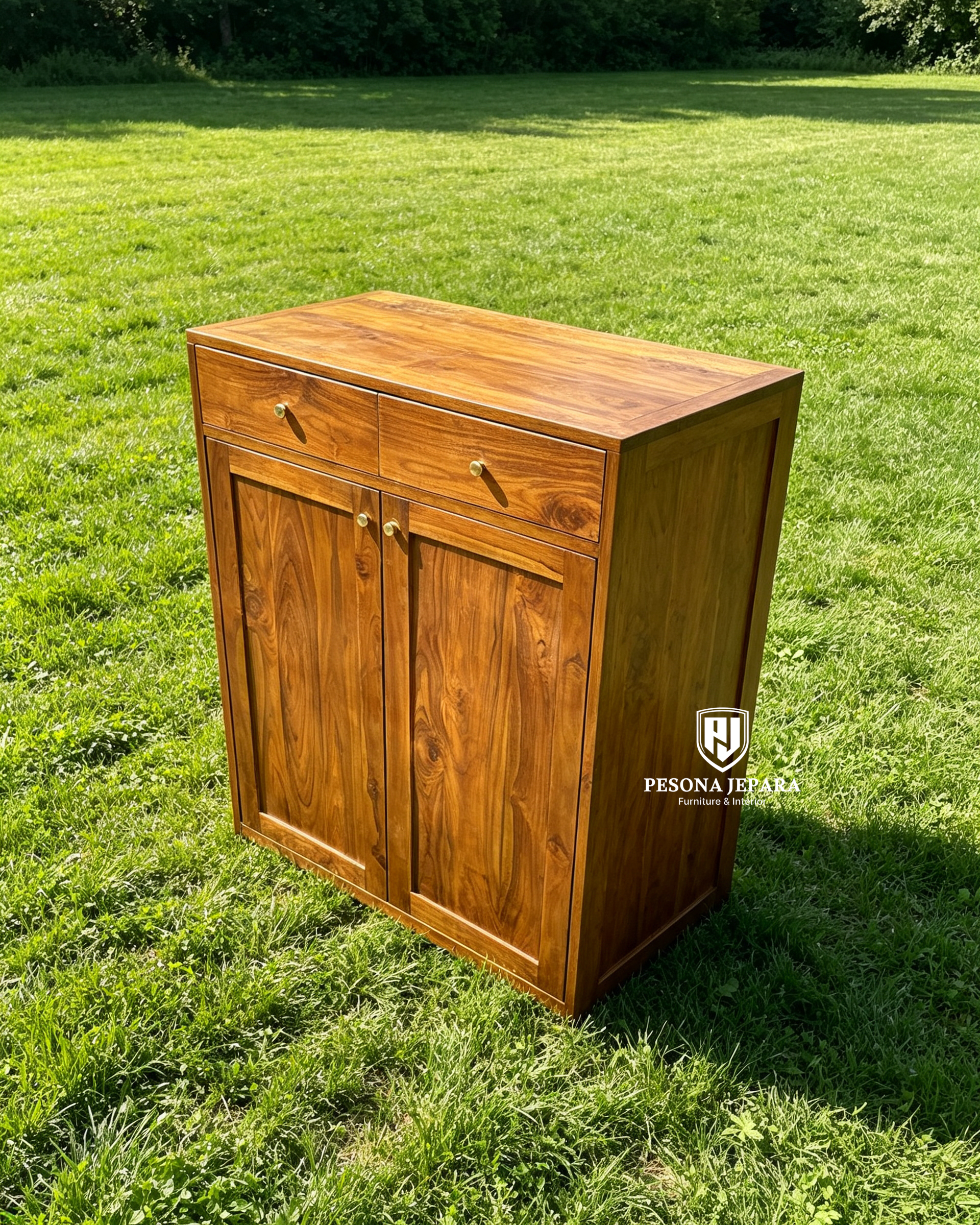 Lemari Kabinet Kayu Jati Minimalis - 'Classic Warm Storage Console'