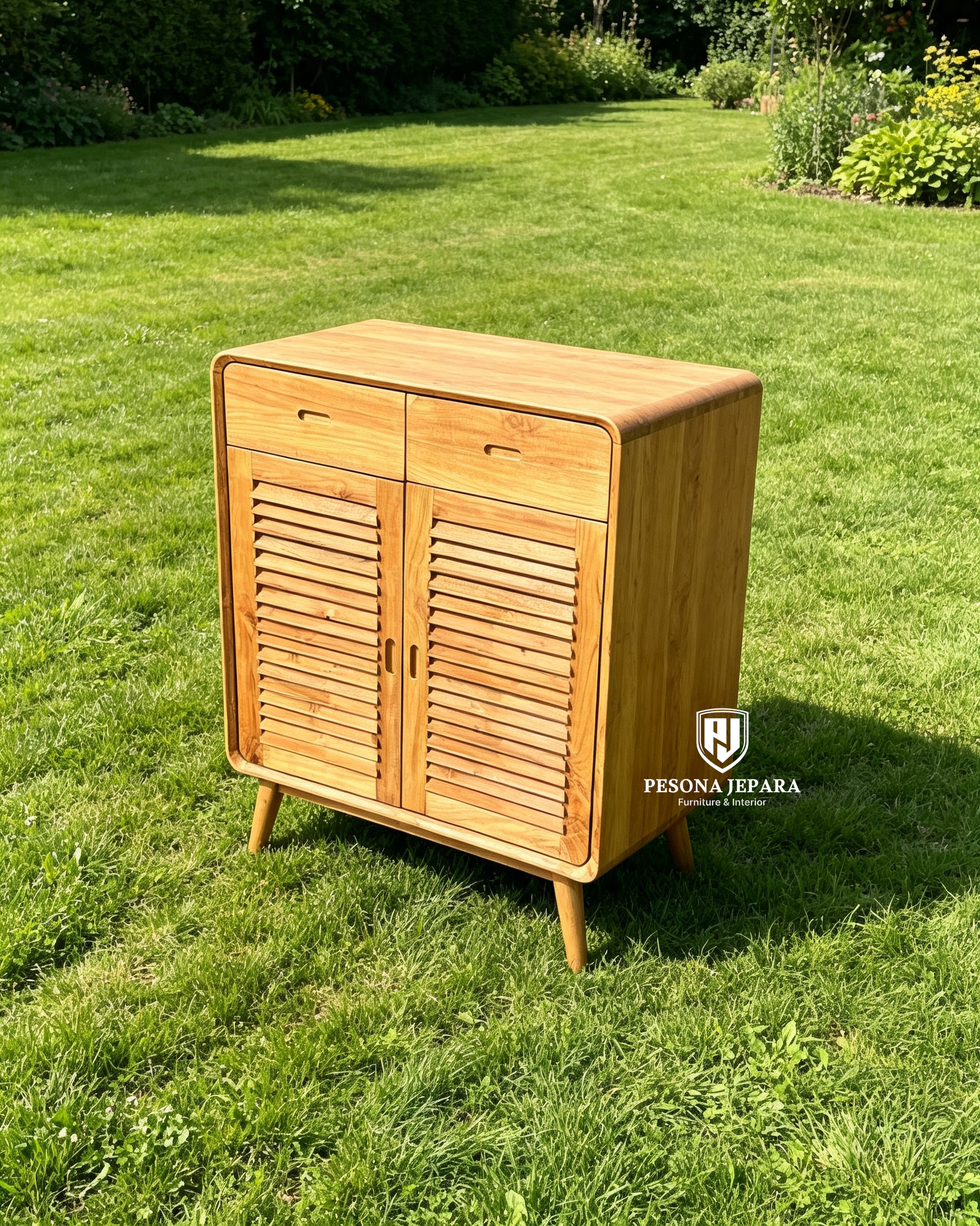 Lemari Kabinet / Shoe Cabinet Kayu Jati Minimalis - Gambar 2
