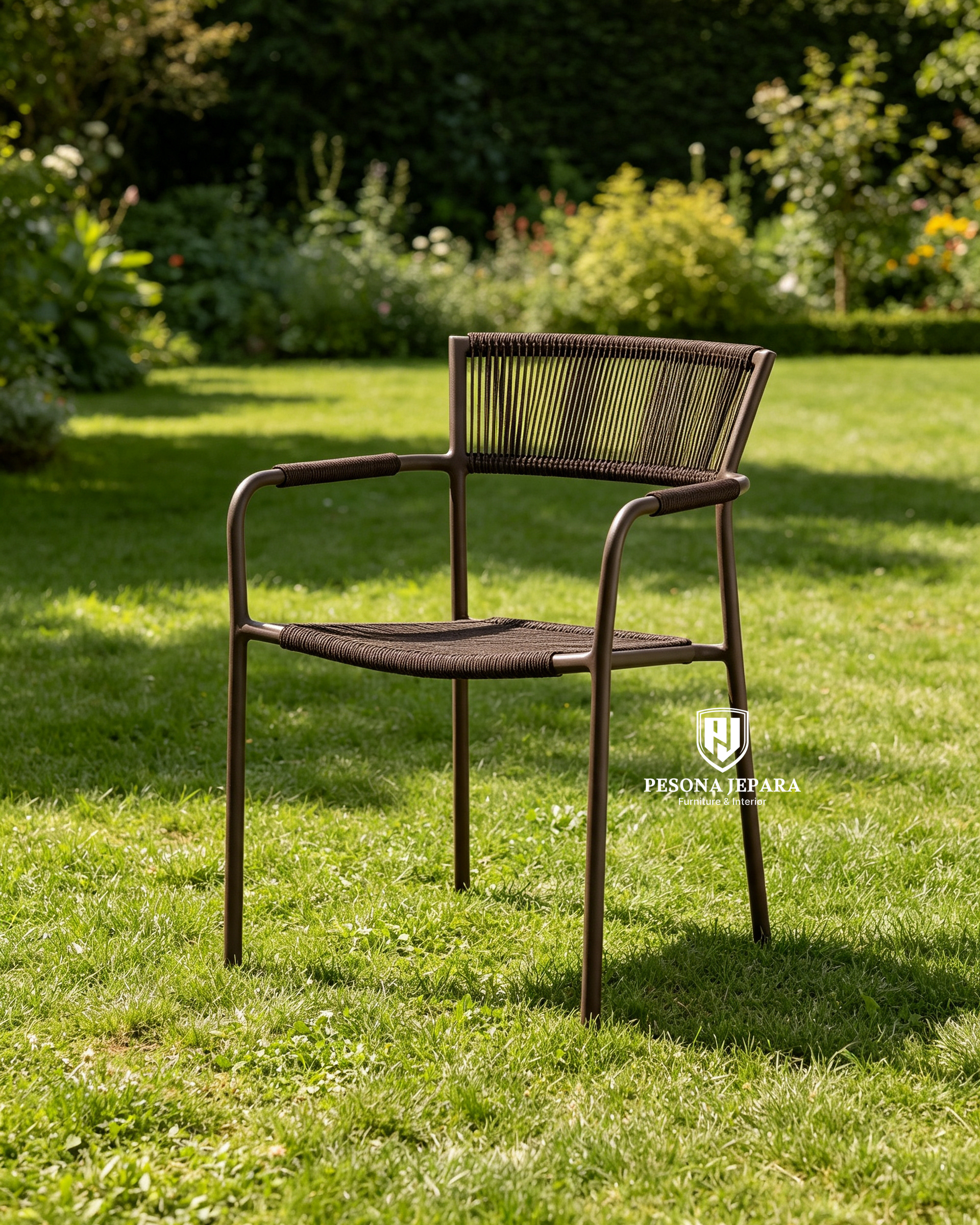 Kursi Teras / Outdoor Armchair Anyaman Tali Sintetis Minimalis - Gambar 2
