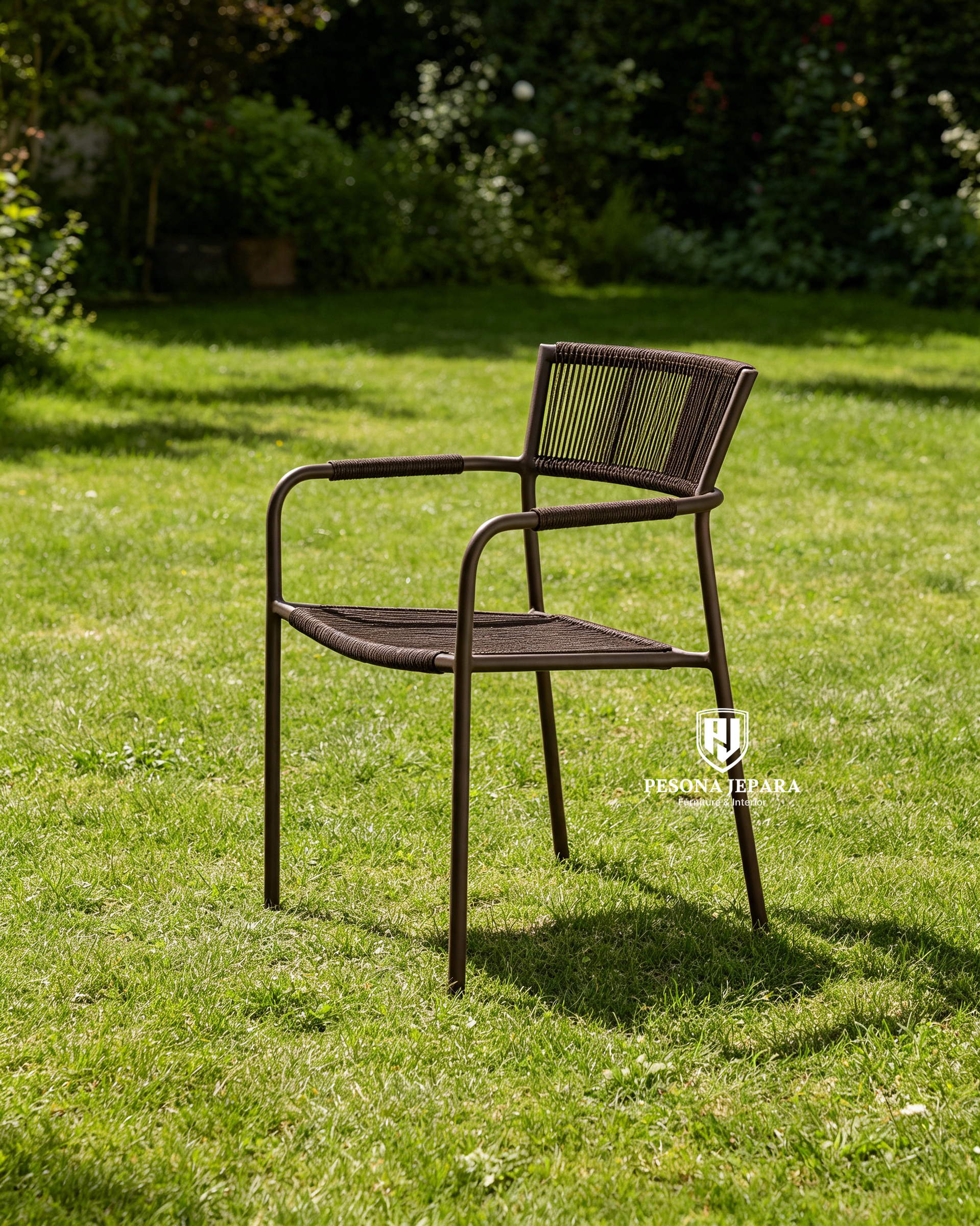 Kursi Teras / Outdoor Armchair Anyaman Tali Sintetis Minimalis - Gambar 3