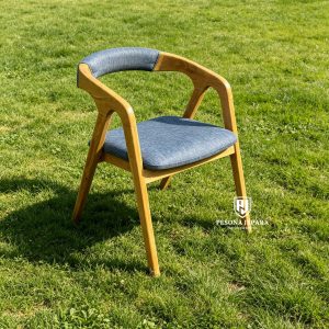 Kursi Makan Armchair Kayu Jati Upholstery Fabric