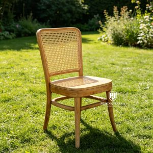 Kursi Makan Jati Kombinasi Rotan 'Klasik Rattan Chair